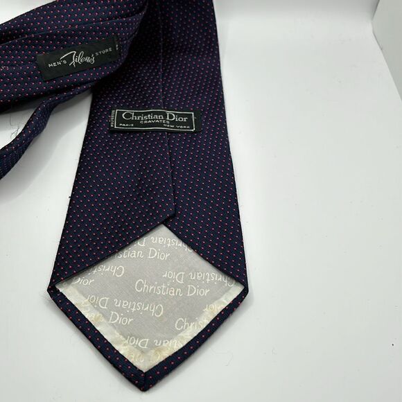Christian Dior Textured Polka Dot Tie - Picture 4 of 4